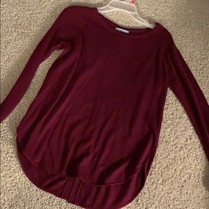 Plum long sleeve button up back